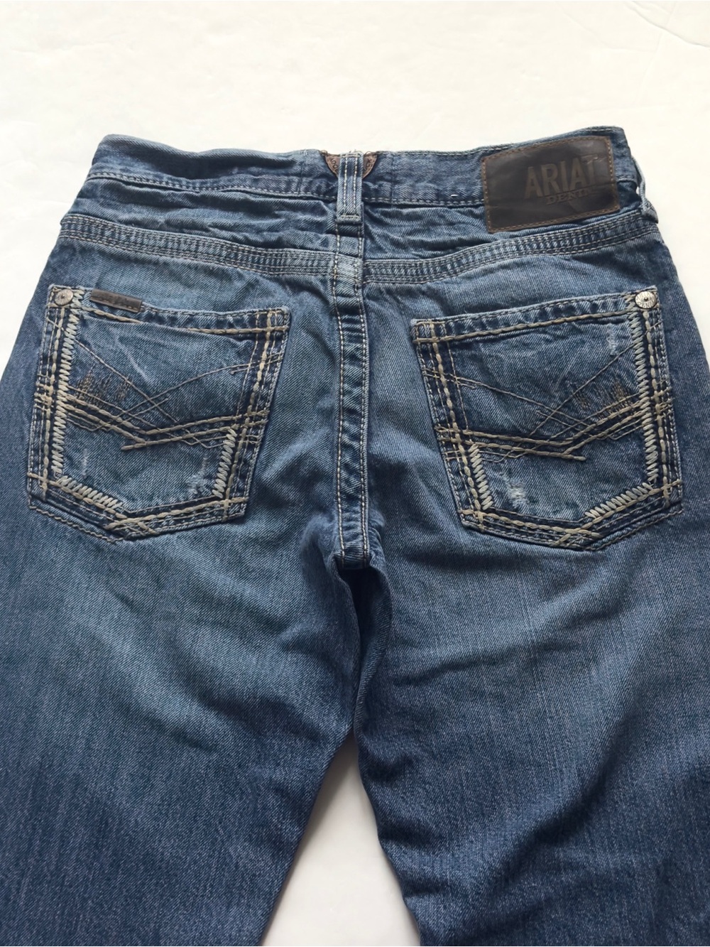 Ariat M5 Straight Leg Jeans Mens 28x30 Medium Wash Embroidered Western Cowboy